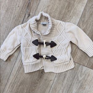 Petit Lem Cream Knit Cardigan with Toggle Closures